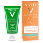 واقي الشمس كابيتال سولي SPF 50+ مع غسول جل نورماديرم من فيشي 50مل + 50مل